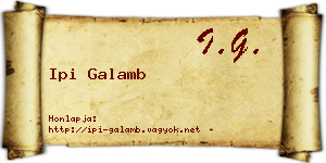 Ipi Galamb névjegykártya